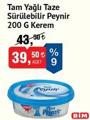 KEREM TAM YAĞLI TAZE SÜRÜLEBİLİR PEYNİR 200 G